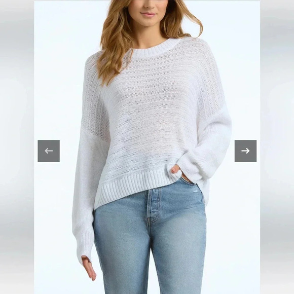 REVOLVE 525 AMERICA Aria Open Stitch Crewneck Sweater size medium - Picture 2 of 7
